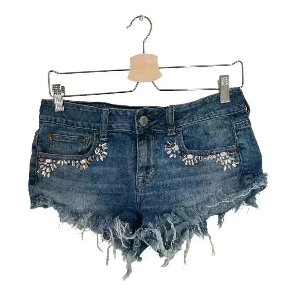 American Eagle festival jewelled cut off Jean shorts